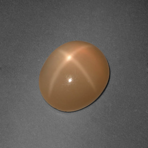 4.81 ct Orange Star Moonstone Stone, Natural Star Moonstone in Oval Cabochon Shape for Sale