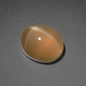3.69 ct Orange Star Moonstone Gemstone, Star Moonstone Gem in Oval Cabochon Shape for Sale.