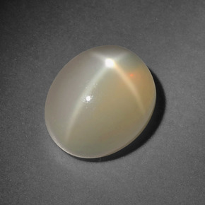 5.03 ct Cream Star Moonstone Stone, Natural Star Moonstone in Oval Cabochon Shape for Sale