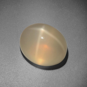 5.51 ct Cream Star Moonstone Stone, Natural Star Moonstone in Oval Cabochon Shape for Sale