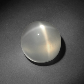 9.44 ct White Star Moonstone Gemstone, Star Moonstone Gem in Round Cabochon Shape for Sale.
