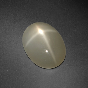 6.69 ct Cream Star Moonstone Stone, Natural Star Moonstone in Oval Cabochon Shape for Sale