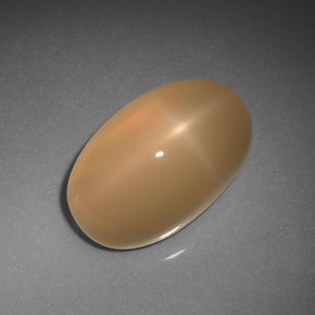 6.85 ct Orange Star Moonstone Stone, Natural Star Moonstone in Oval Cabochon Shape for Sale