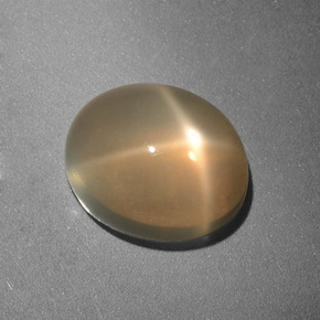 3.49 ct Cream Star Moonstone Gemstone, Star Moonstone Gem in Oval Cabochon Shape for Sale.