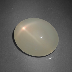 32.60 ct Cream Star Moonstone Stone, Natural Star Moonstone in Oval Cabochon Shape for Sale