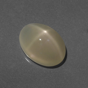 ウォームホワイト スタームーンストーン 宝石 - 5.7ct オーバル カボション (ID: 418100)