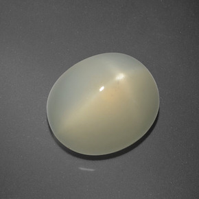ライトイエロー スタームーンストーン 宝石 - 6.6ct オーバル カボション (ID: 418244)