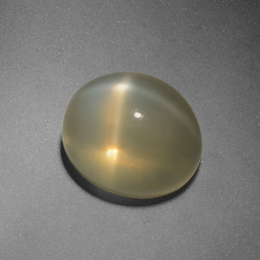 5.48 ct Yellow Star Moonstone Stone, Natural Star Moonstone in Oval Cabochon Shape for Sale