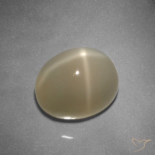 Pierre de Lune Étoilé Orange oval cabochon 5,32 ct de l'Inde, dimension 10,7 x 8,7mm, pierre gemme naturelle Non traité, pureté Translucide, 1 pièce Pierre de Lune Étoilé de couleur Orange moyen-foncé, dureté Mohs de 6 à 6.5, Photo A