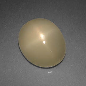 5.08 ct Cream Star Moonstone Stone, Natural Star Moonstone in Oval Cabochon Shape for Sale