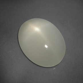 5.60 ct White Star Moonstone Stone, Natural Star Moonstone in Oval Cabochon Shape for Sale