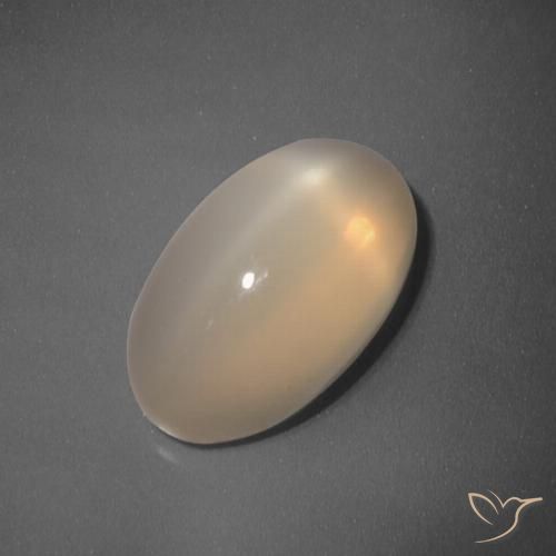 5.51ct Natural Medium-Light Orange Star Moonstone, Oval, Translucent