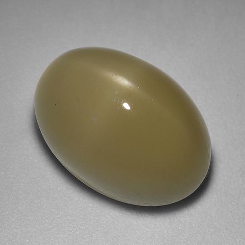 非常に薄い茶色 スタームーンストーン 宝石 - 7.4ct オーバル カボション (ID: 418399)