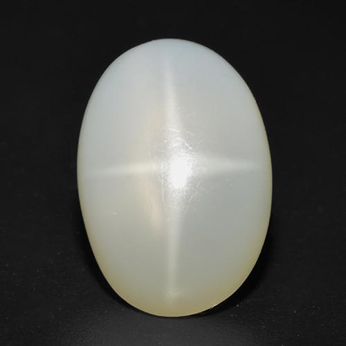 Warm White Star Moonstone Gem - 5.3ct Oval Cabochon (ID: 418532)