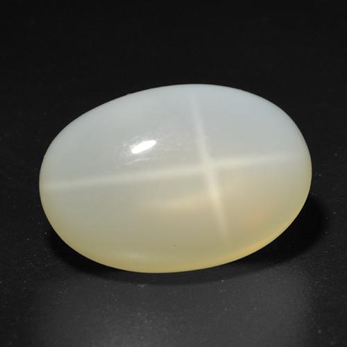 5.32 ct White Star Moonstone Stone, Natural Star Moonstone in Oval Cabochon Shape for Sale