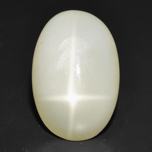 Cream White Звездчатый Лунный Камень Камень - 5.6ct Овал Кабошон (ID: 418534)