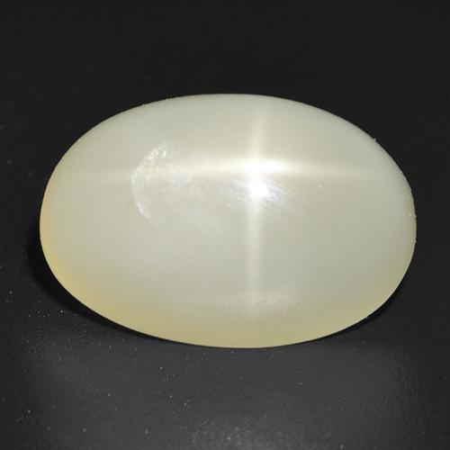 5.62 ct White Star Moonstone Stone, Natural Star Moonstone in Oval Cabochon Shape for Sale