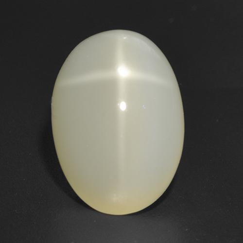 Pearl White Star Moonstone Gem - 5.3ct Oval Cabochon (ID: 418536)