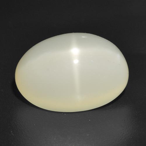 5.34 ct White Star Moonstone Stone, Natural Star Moonstone in Oval Cabochon Shape for Sale