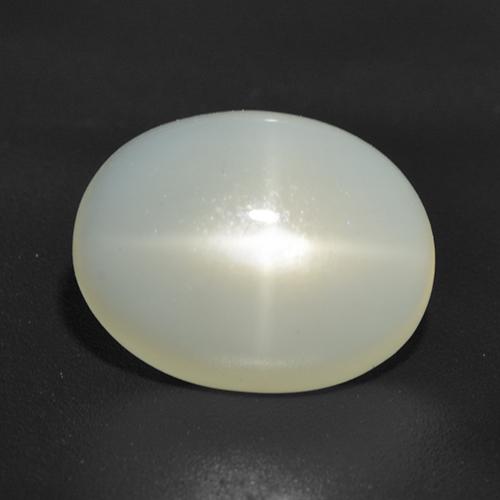4.59 ct White Star Moonstone Stone, Natural Star Moonstone in Oval Cabochon Shape for Sale
