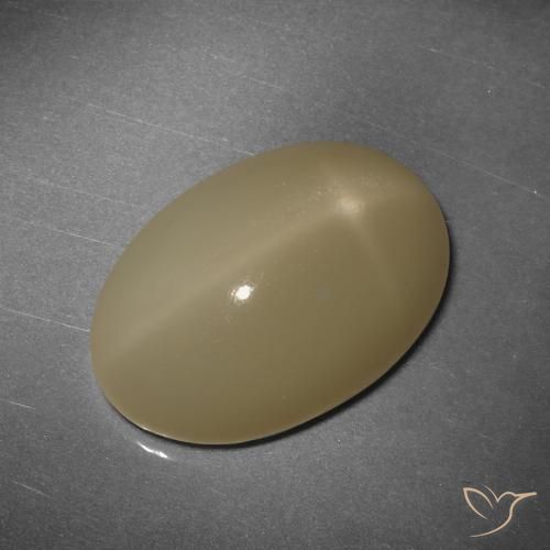 Pierre de Lune Étoilé Orange oval cabochon 12,43 ct de l'Inde, dimension 18,2 x 12,4mm, pierre gemme naturelle Non traité, pureté Translucide, 1 pièce Pierre de Lune Étoilé de couleur Orange moyen-foncé, dureté Mohs de 6 à 6.5, Photo A