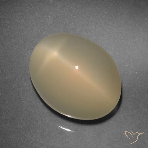 Pierre de Lune Étoilé Ovale en damier des États-Unis 11,92 ct, dimension 15,1 x 11,9mm, pureté Translucide, pierre gemme naturelle Non traité, 1 pièce Pierre de Lune Étoilé de couleur Brun pâle, dureté Mohs de 6 à 6.5, Photo A