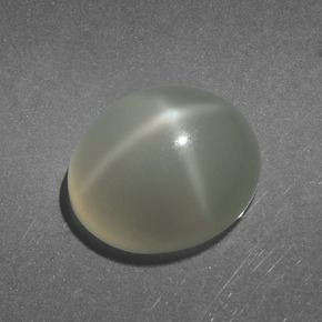 5.89 ct White Star Moonstone Stone, Natural Star Moonstone in Oval Cabochon Shape for Sale