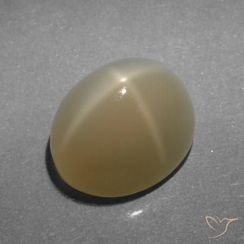 5.23ct Natural Very Light Brown Star Moonstone, Oval, Translucent