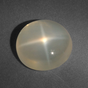 5.27 ct Cream Star Moonstone Stone, Natural Star Moonstone in Round Cabochon Shape for Sale