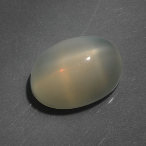 Light Coffee Brown Star Moonstone Gem - 7.6ct Oval Cabochon (ID: 418752)