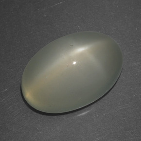 6.74 ct White Star Moonstone Stone, Natural Star Moonstone in Oval Cabochon Shape for Sale