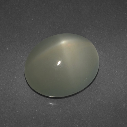 Very Light Grey Star Moonstone Gem - 4.8ct Oval Cabochon (ID: 418970)