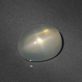 Very Light Grey Star Moonstone Gem - 4.6ct Oval Cabochon (ID: 418971)