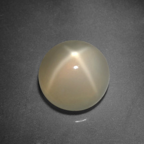 3.90 ct Cream Star Moonstone Stone, Natural Star Moonstone in Round Cabochon Shape for Sale