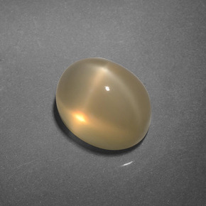 3.25 ct Cream Star Moonstone Stone, Natural Star Moonstone in Oval Cabochon Shape for Sale