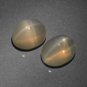 Star Moonstone Gemstone in 9 x 7 mm (calibrated) Size for Sale, Star Moonstone Stone in Cream Color