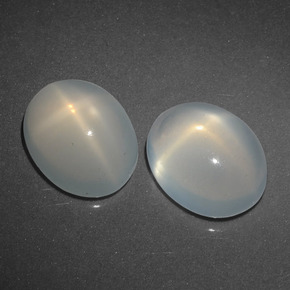 6.15 ct White Star Moonstone Gemstone, Star Moonstone Gem in Oval Cabochon Shape for Sale.