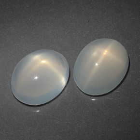 6.15 ct White Star Moonstone Stone, Natural Star Moonstone in Oval Cabochon Shape for Sale