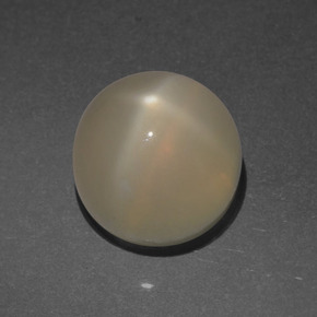 4.53 ct Cream Star Moonstone Stone, Natural Star Moonstone in Round Cabochon Shape for Sale