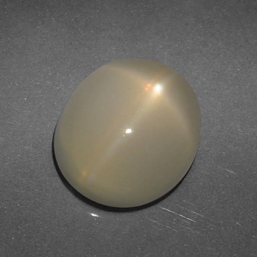 Pale Brown Star Moonstone Gem - 5.6ct Oval Cabochon (ID: 419127)