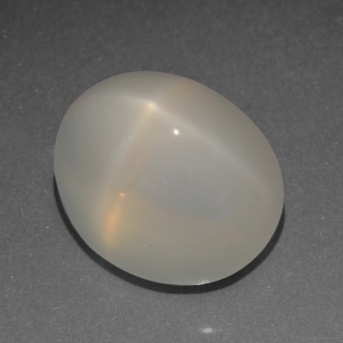 Warm White Star Moonstone Gem - 6.2ct Oval Cabochon (ID: 419149)