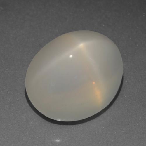 6.22 ct White Star Moonstone Stone, Natural Star Moonstone in Oval Cabochon Shape for Sale