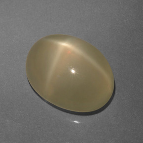 6.48 ct Cream Star Moonstone Stone, Natural Star Moonstone in Oval Cabochon Shape for Sale