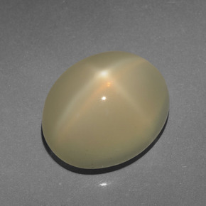 7.15 ct Yellow Star Moonstone Stone, Natural Star Moonstone in Oval Cabochon Shape for Sale