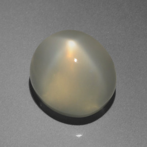Warm White Star Moonstone Gem - 6.4ct Oval Cabochon (ID: 420861)