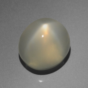 6.43 ct White Star Moonstone Stone, Natural Star Moonstone in Oval Cabochon Shape for Sale