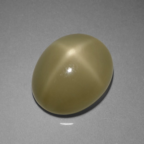 7.29 ct Green Star Moonstone Stone, Natural Star Moonstone in Oval Cabochon Shape for Sale