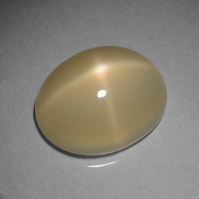 Светло-желтый Звездчатый Лунный Камень Камень - 7.8ct Овал Кабошон (ID: 420963)