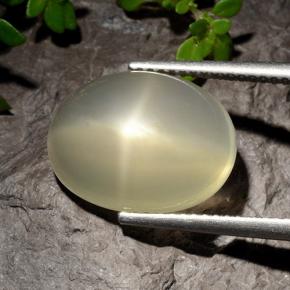 ウォームホワイト スタームーンストーン 宝石 - 8.1ct オーバル カボション (ID: 497311)
