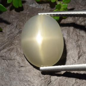 8.12 ct White Star Moonstone Stone, Natural Star Moonstone in Oval Cabochon Shape for Sale